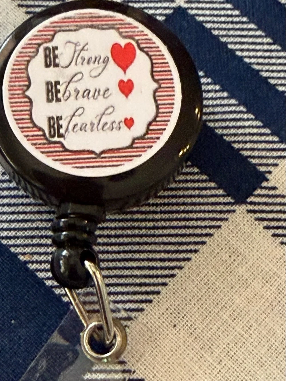 Women’s Black Card Holder Reel with Inspirational Heart Design